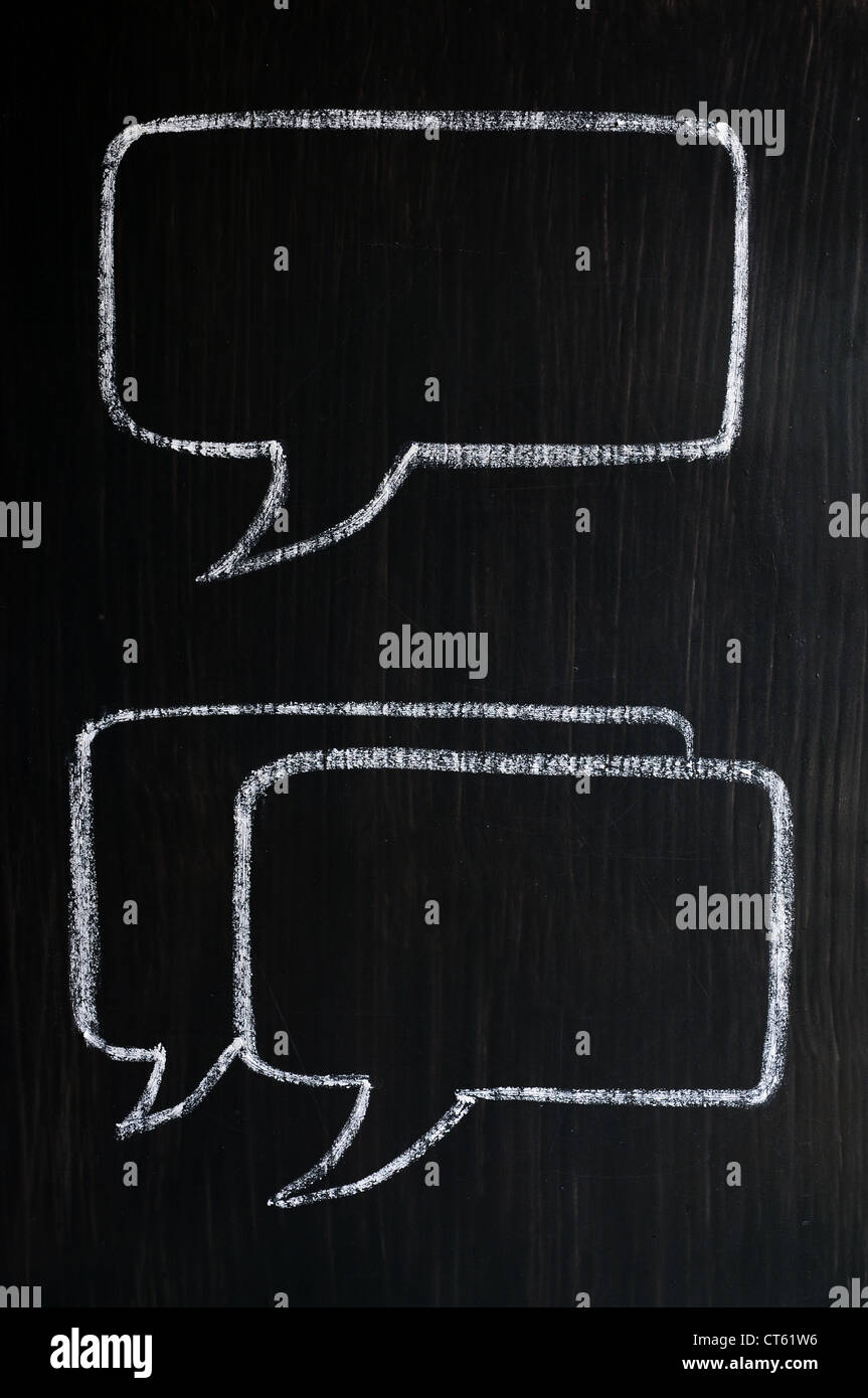 Istruzione lavagna Lavagna di disegno chalk board concetto nero segno della scrittura simbolo di sfondo bianco di scrittura learning Foto Stock