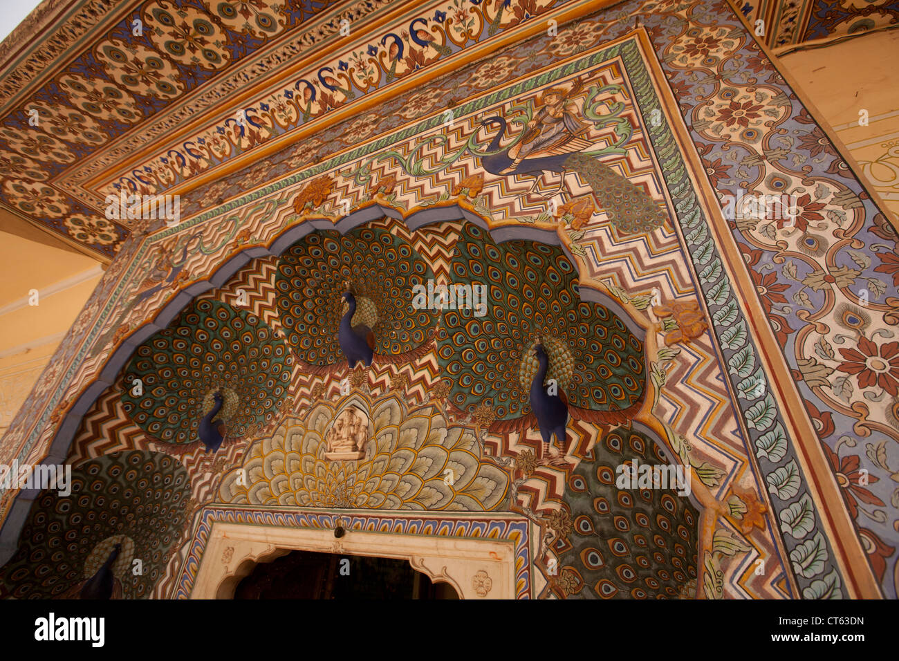 Royal Palace di Jaipur, Peacock Gate Foto Stock