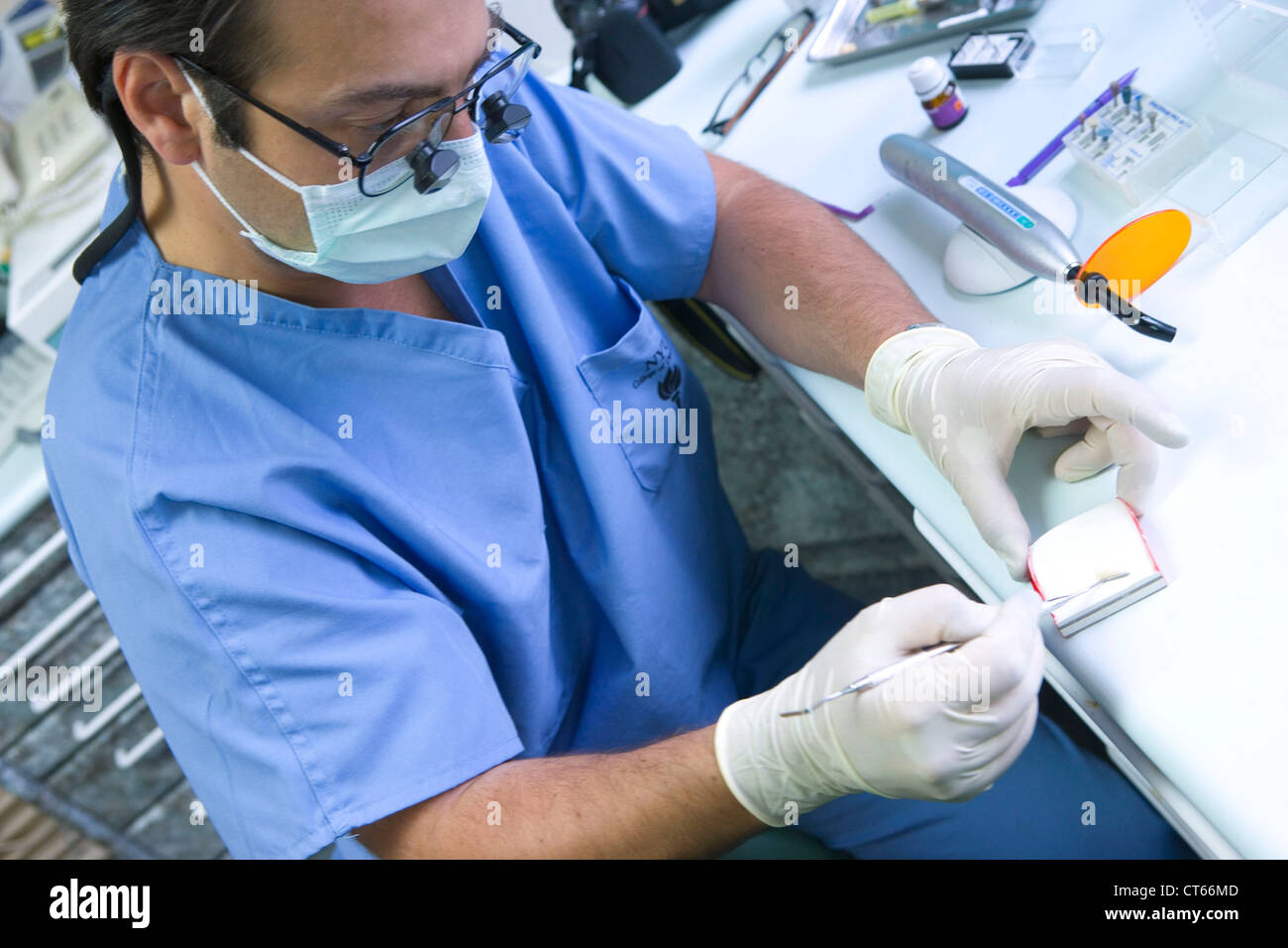 Rendendo protesi dentale Foto Stock