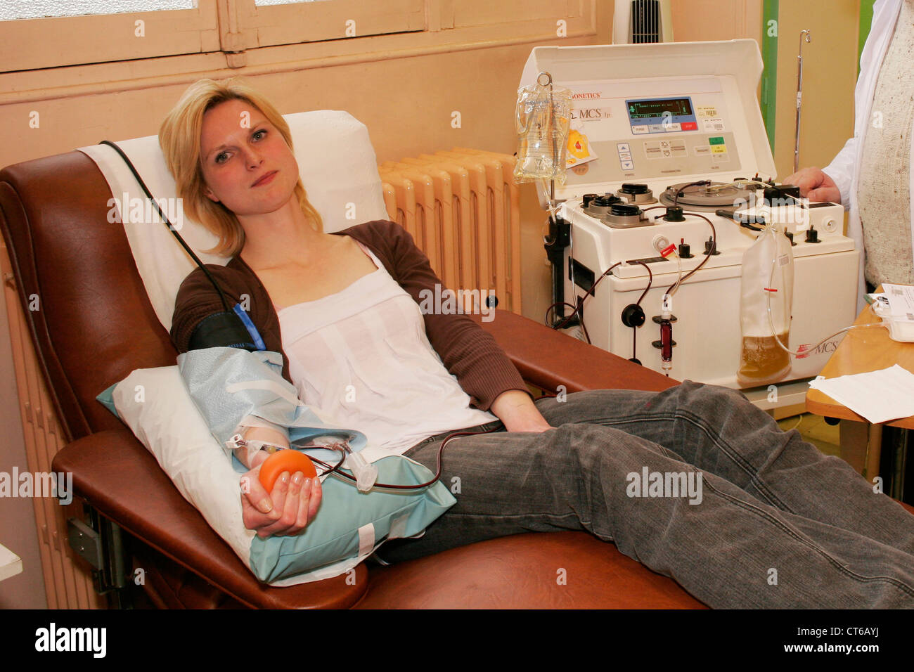 DONAZIONE DI SANGUE Foto Stock