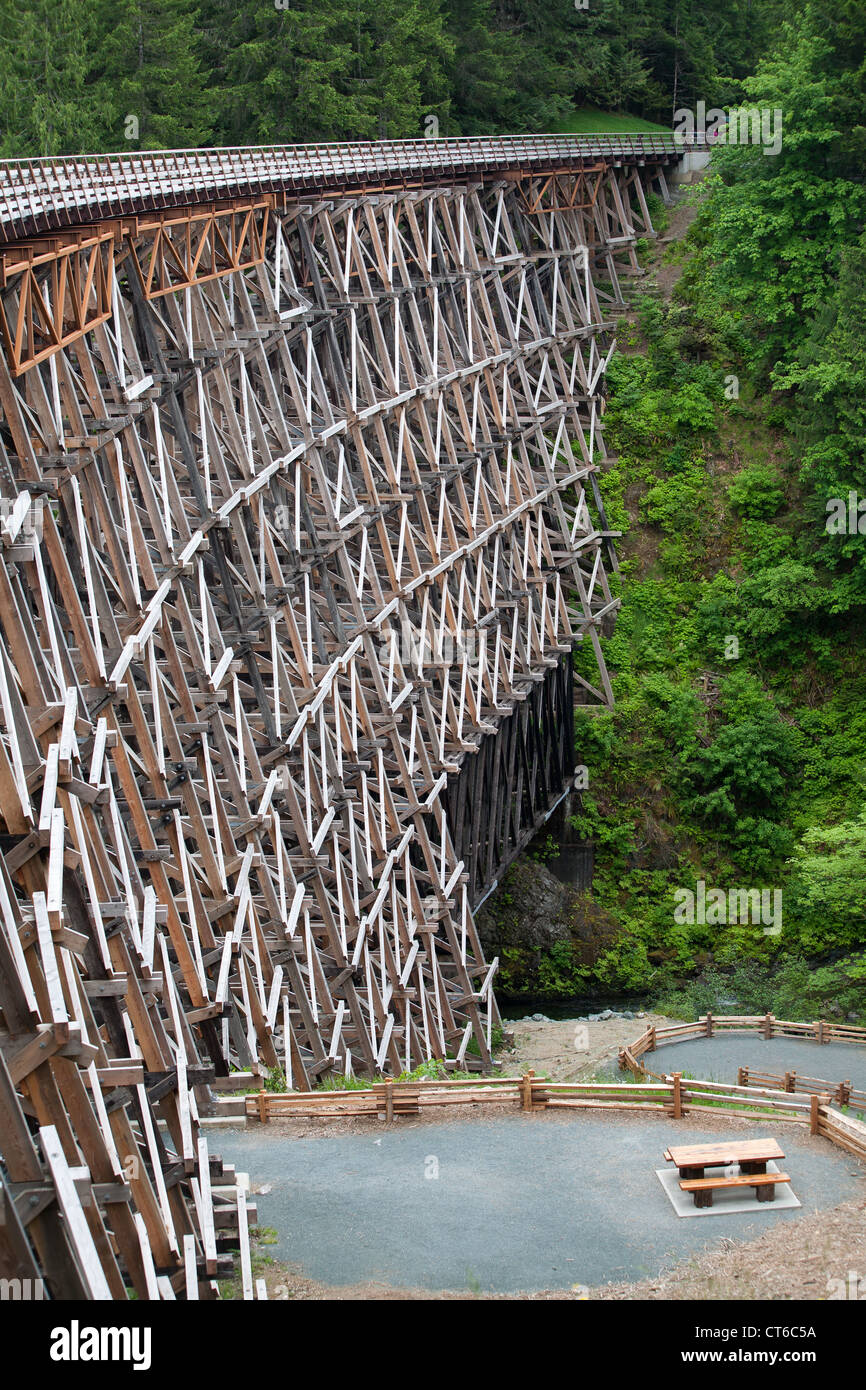 Cavalletto Kinsol ponte sull'Isola di Vancouver, è stato riaperto nel 2011. Foto Stock