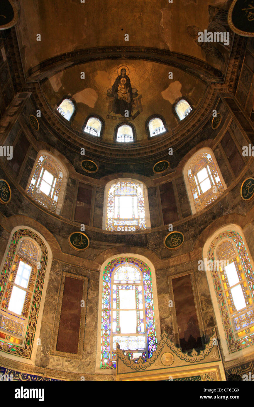 Abside orientale, Hagia Sophia, Sultanahmet, Istanbul, Turchia Foto Stock