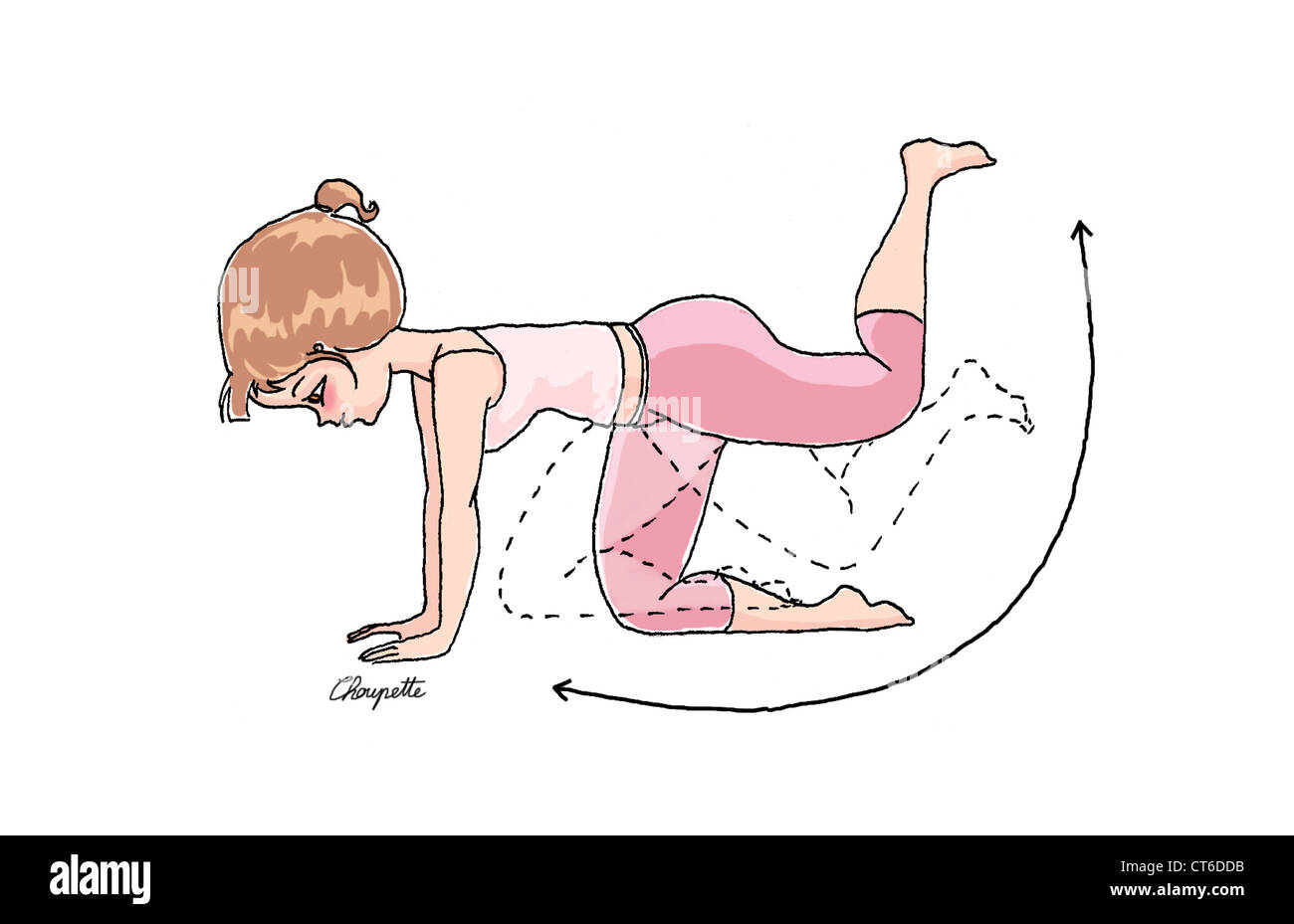 Donna esercizio Foto Stock