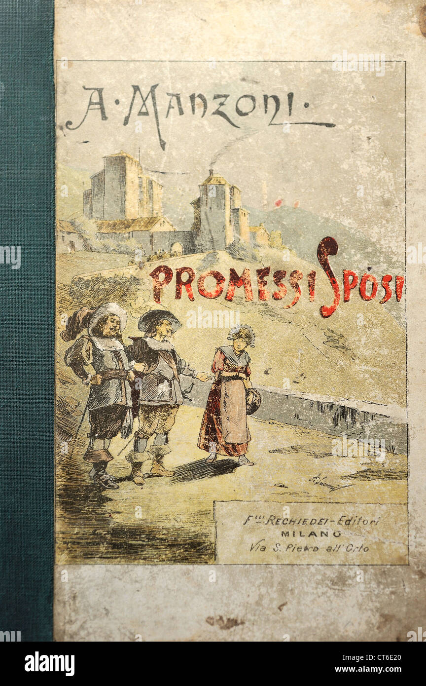 I Promessi Sposi ( il fidanzato. ) Un romanzo di Alessandro Manzoni editore F.lli Rechiedei Editori Foto Stock