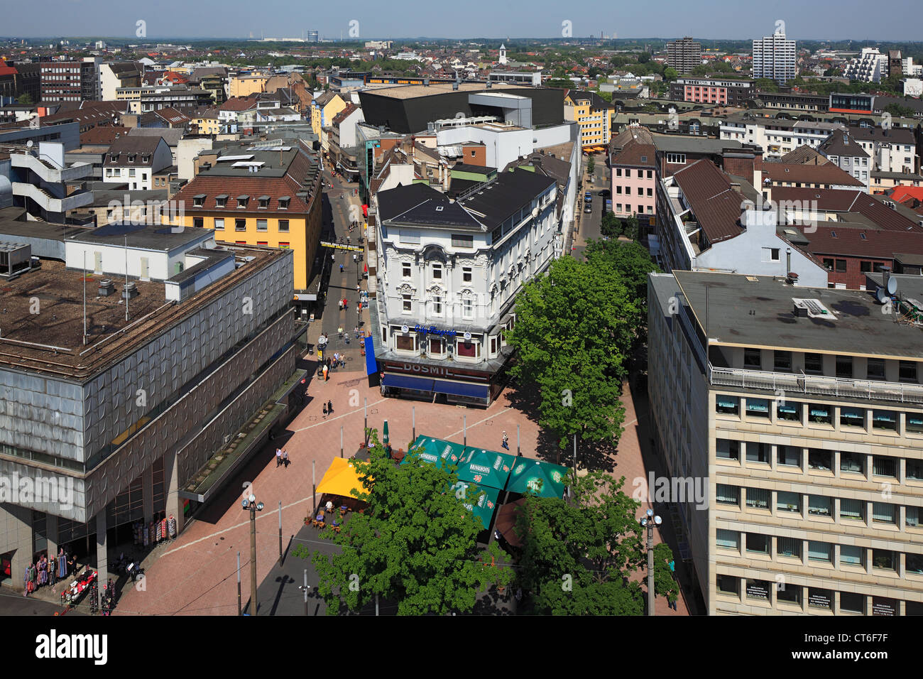 Stadtansicht aus Vogelperspektive, Stadtzentrum, Platz von Leeds, Brueckstrasse, Konzerthaus, Dortmund, Ruhrgebiet, Renania settentrionale-Vestfalia Foto Stock