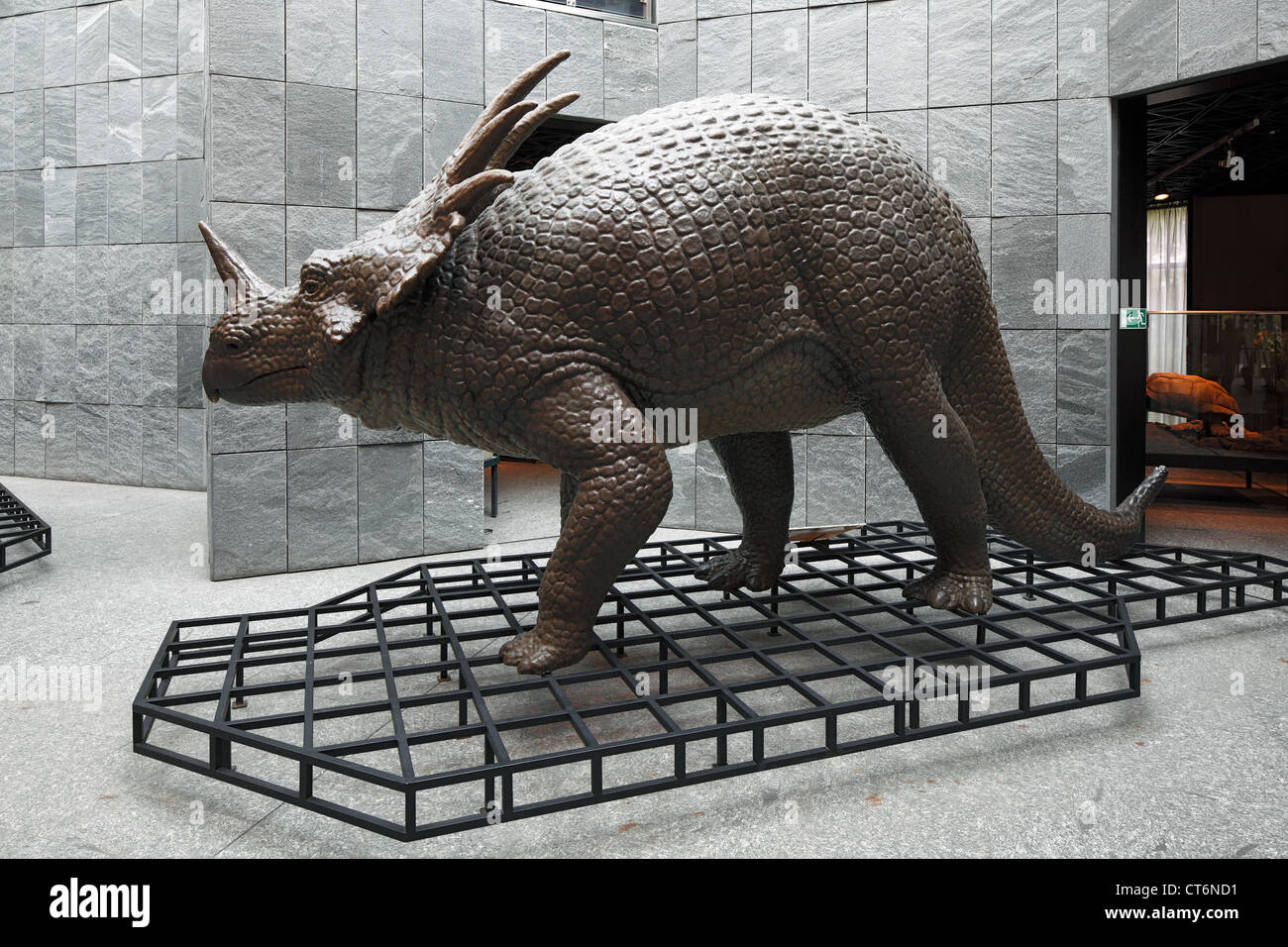 D-Dortmund, la zona della Ruhr, Westfalia, Renania settentrionale-Vestfalia, NRW, museo di storia naturale, la ricostruzione di dinosauri, styracosaurus Foto Stock