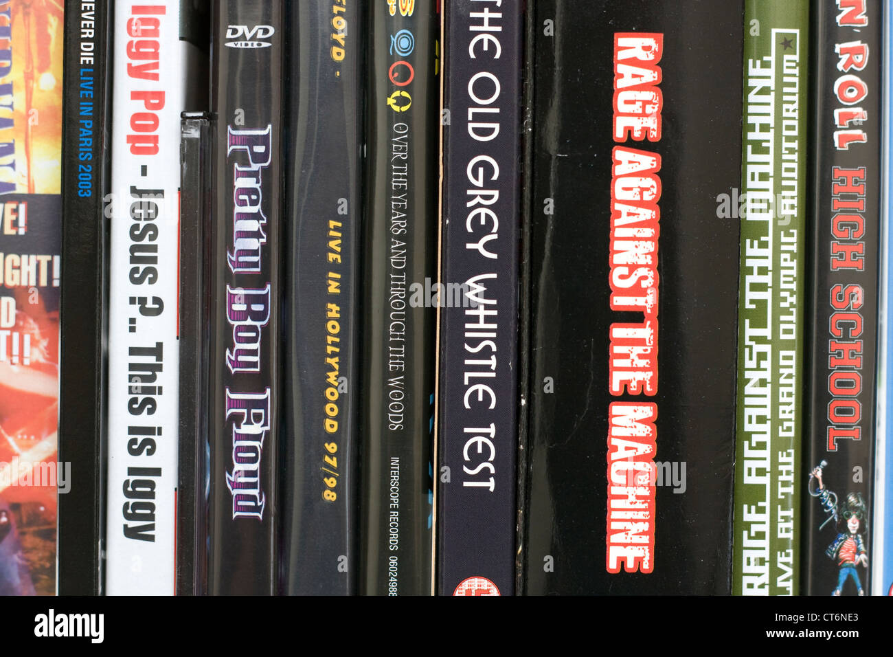 Selezione di Rock DVD Video abd Foto Stock