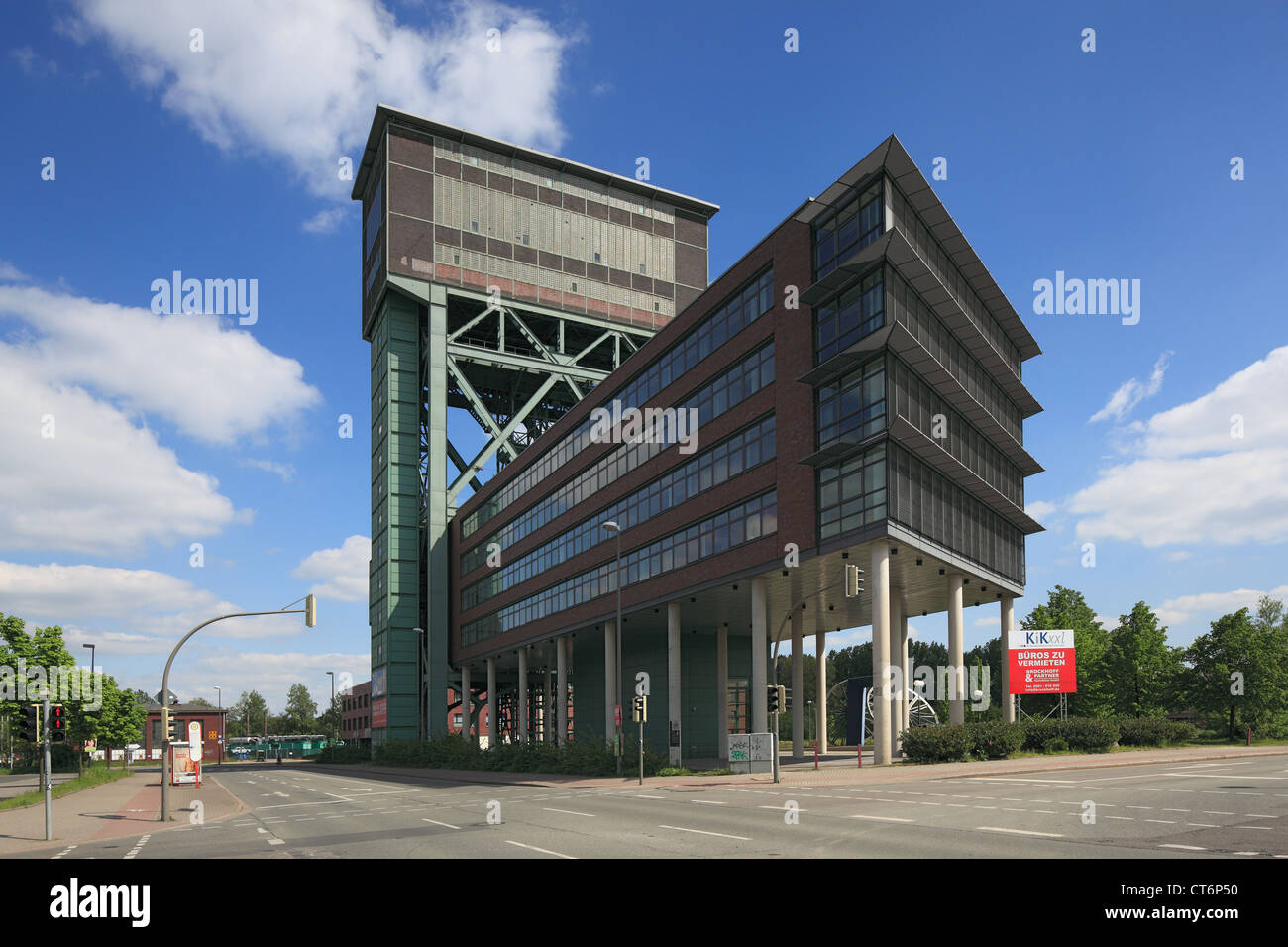 Hammerkopfturm am Steinkohlenbergwerk Ministro Stein nel Dortmund-Eving, Ruhrgebiet, Renania settentrionale-Vestfalia Foto Stock
