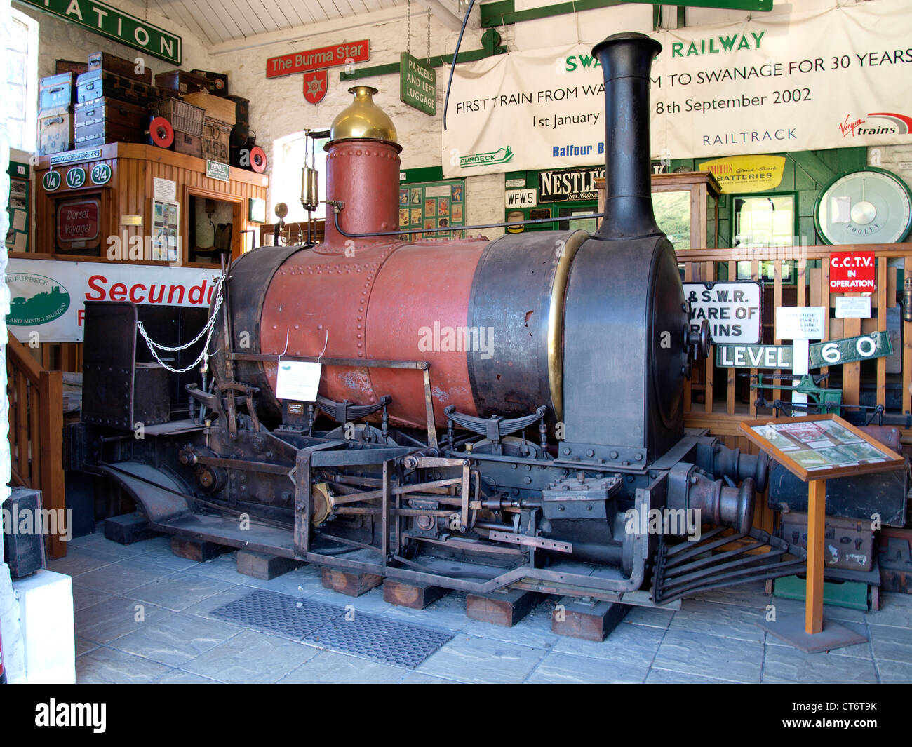 Swanage railway museum, Corfe Castle stazione, Dorset, Regno Unito Foto Stock