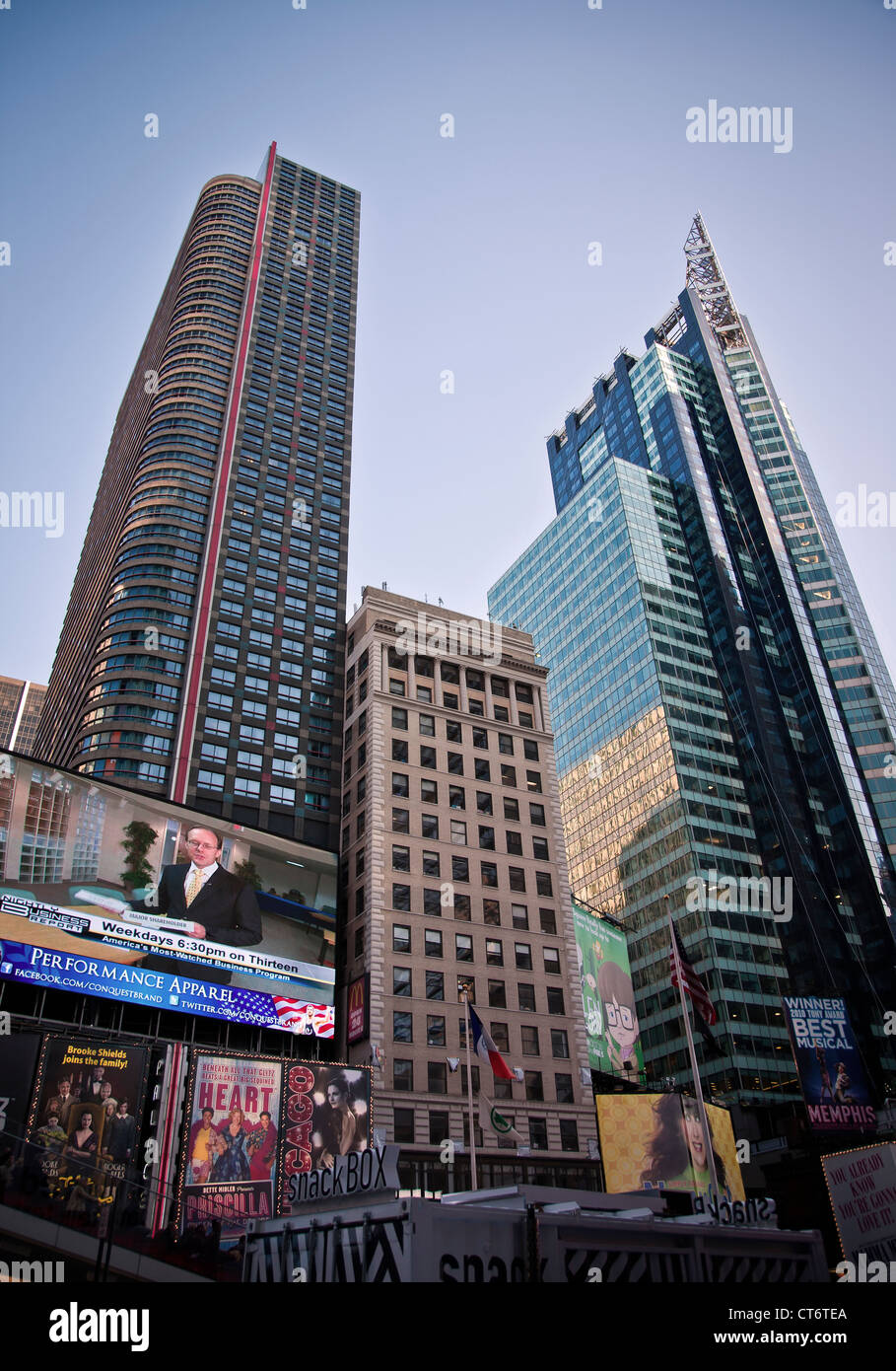 Stati Uniti d'America. New York. Manhattan. Time Square. Grattacieli. Foto Stock