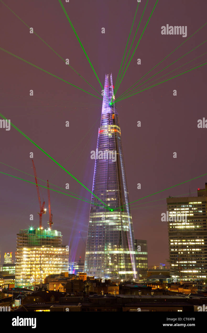 La Shard Lazer Visualizza Foto Stock