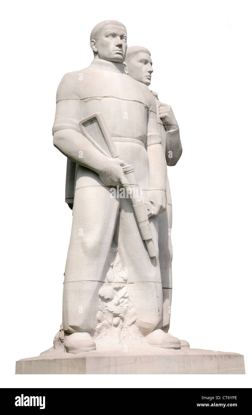 Liegi, Belgio. Monumento Nazionale a la resistenza in Parc d'Avroy. Le figure che rappresentano la resistenza armata Foto Stock
