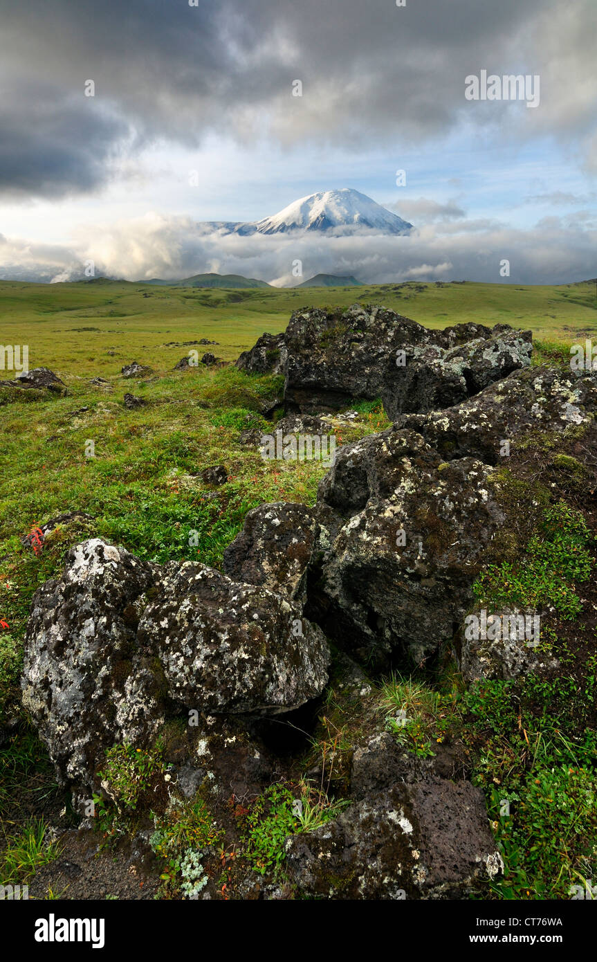 Vulcano Tolbachik su Kamchatka Foto Stock