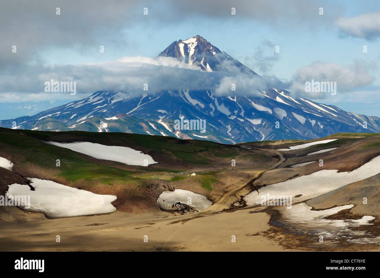 Vulcano Vilyuchinsky su Kamchatka Foto Stock