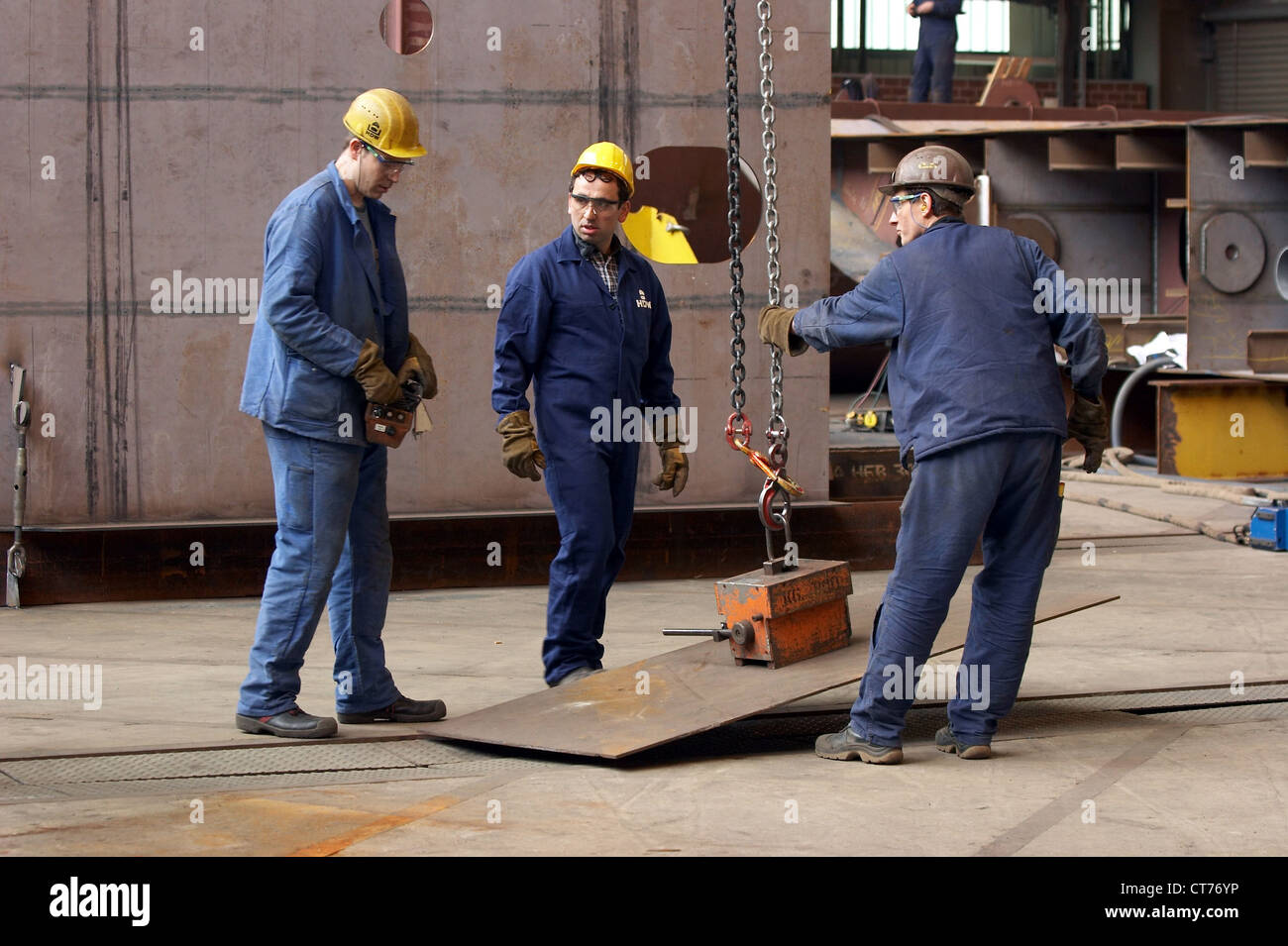 I lavoratori del cantiere Foto Stock