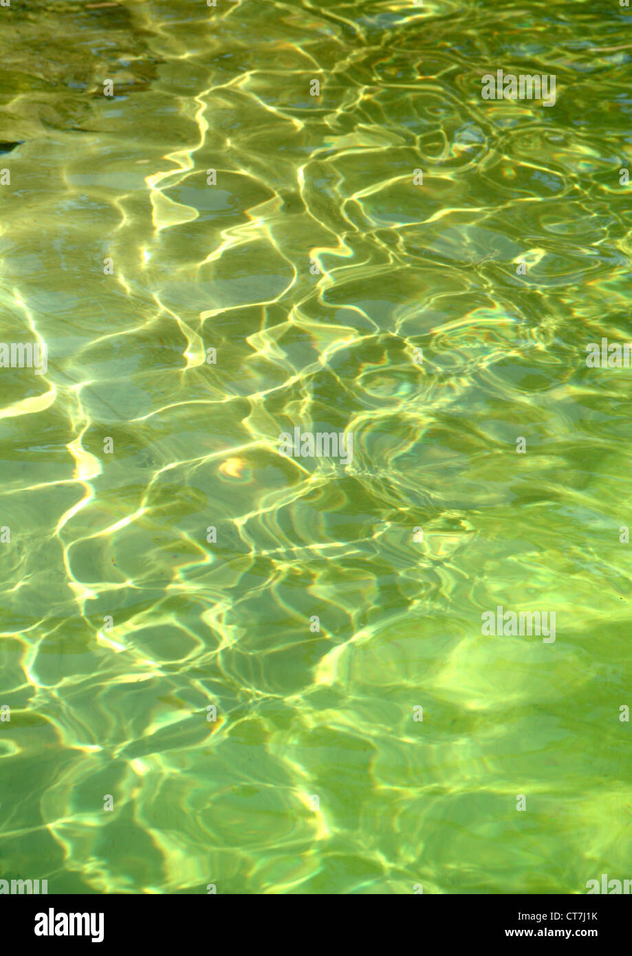 La rifrazione in corrispondenza della superficie dell'acqua Foto Stock