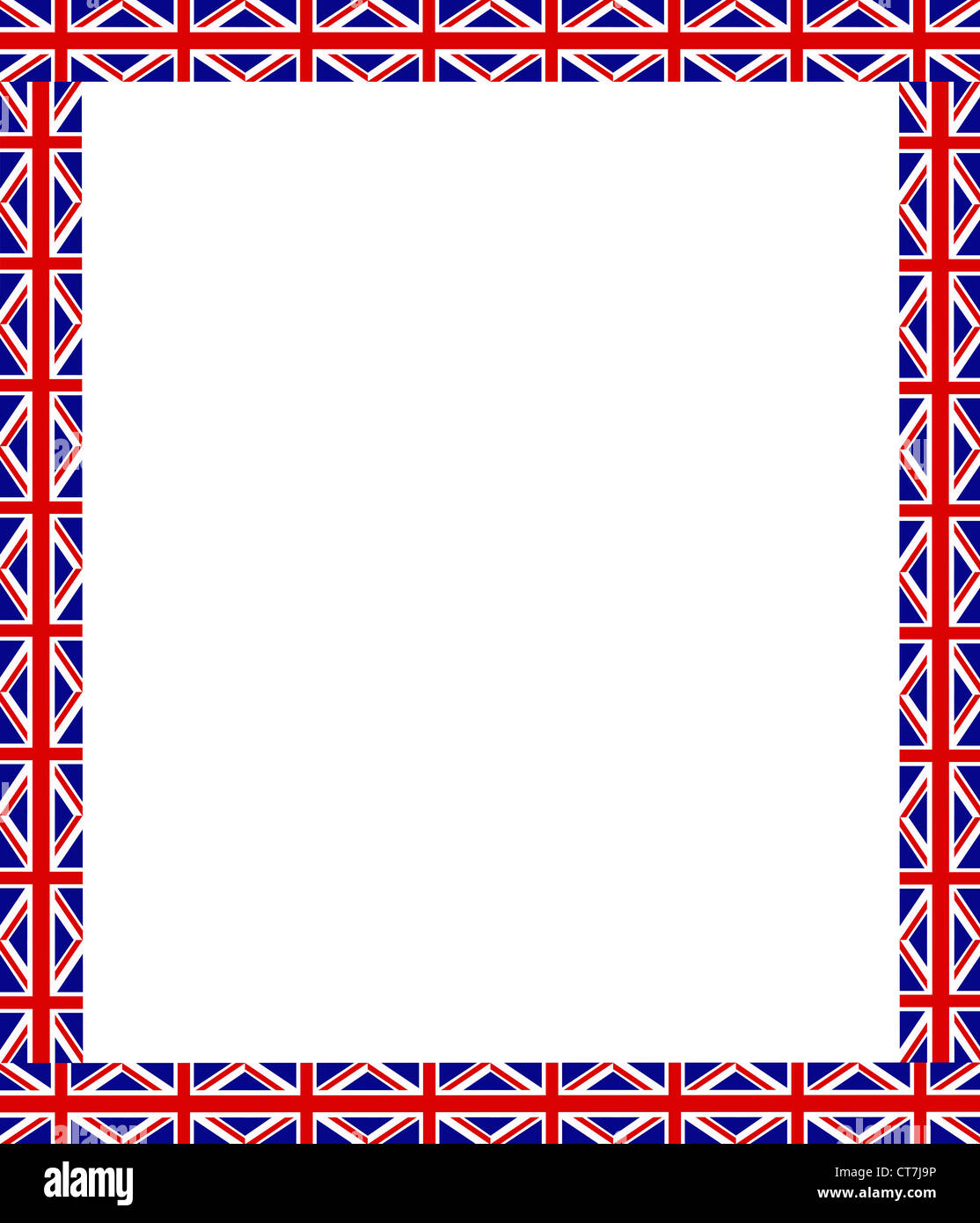 Union Jack flag modello di frame su sfondo bianco Foto Stock