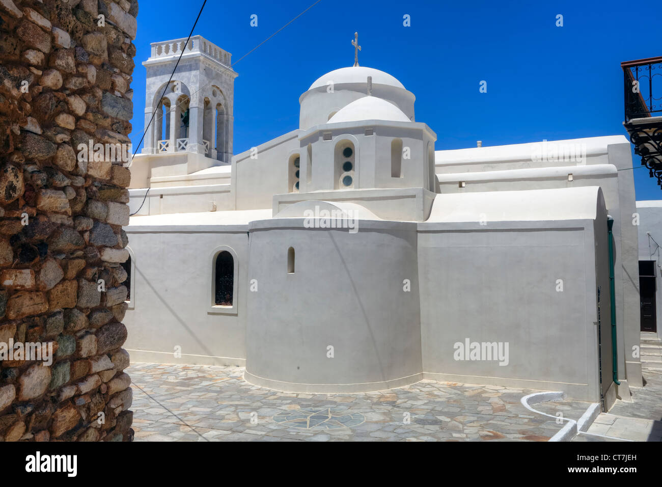 La cattedrale cattolica di Chora di Naxos, Grecia Foto Stock