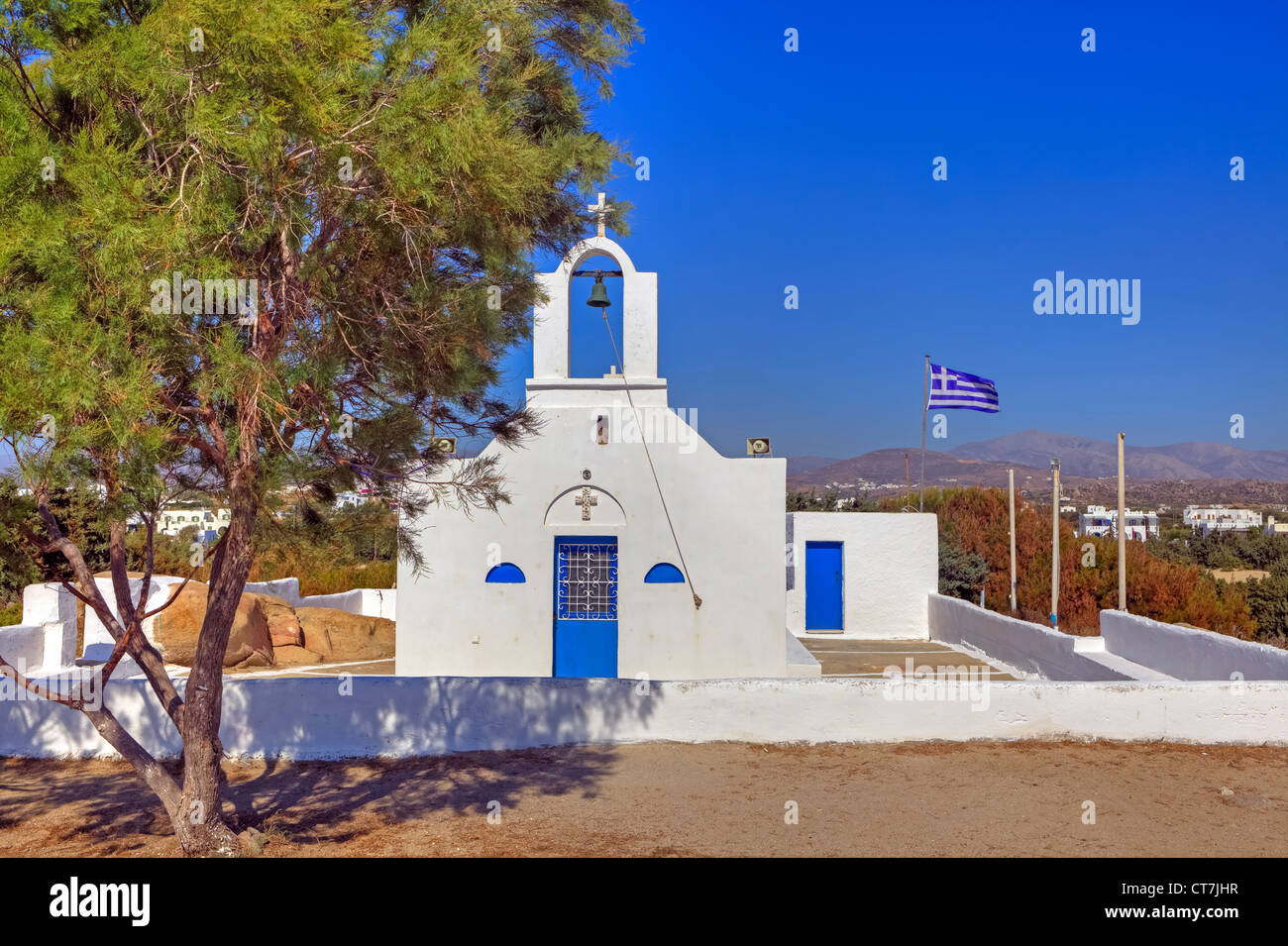 Cappella a Maragas beach, Naxos, Grecia Foto Stock