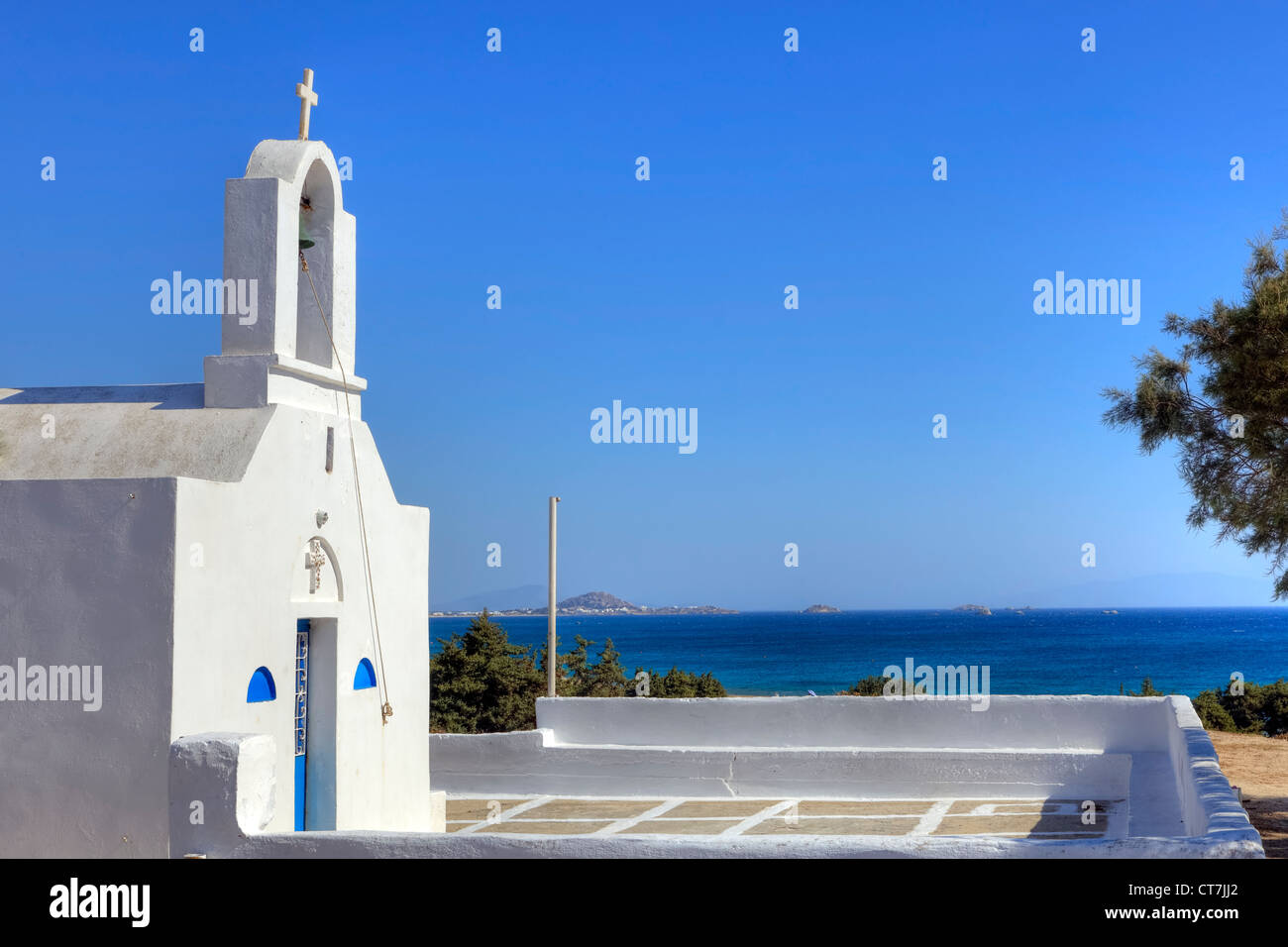 Cappella a Maragas beach, Naxos, Grecia Foto Stock