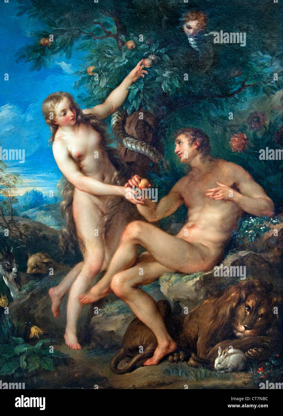 Adamo ed Eva prima della caduta da Francois Le Moyne 1688 - 1737 Francia - Francese Foto Stock