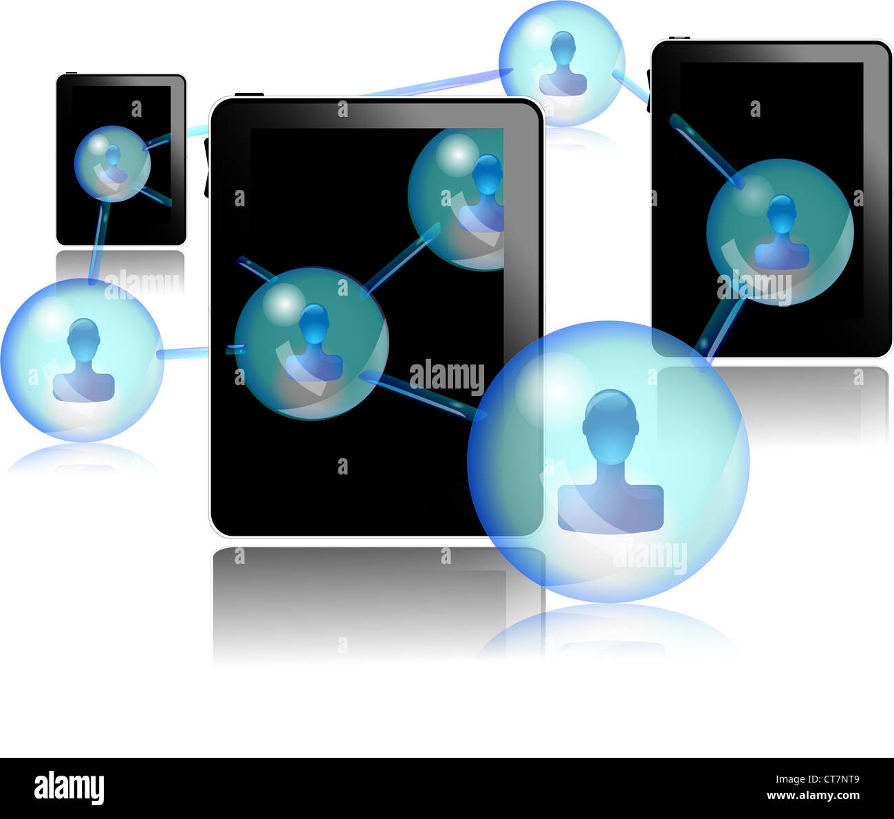 Tablet PC con persone di comunicare Foto Stock