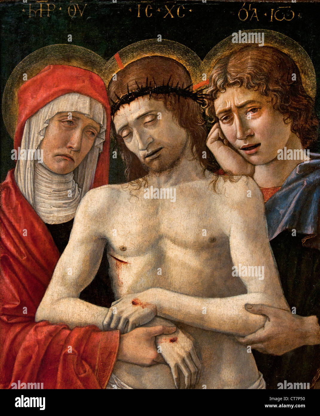 Pietà con la Vergine e San Giovanni 1455 Giovanni Bellini Italiano 1459 - 1516 Venezia Italia Foto Stock