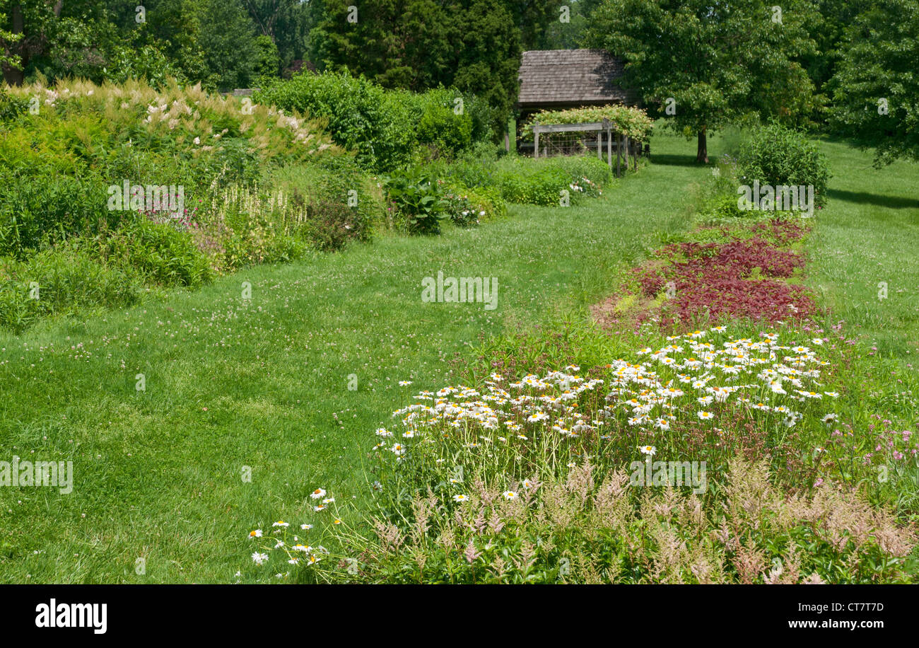 Il Kentucky, Louisville, Storico Locust Grove, ex casa di George Rogers Clark, giardino, edificio rurale. Foto Stock