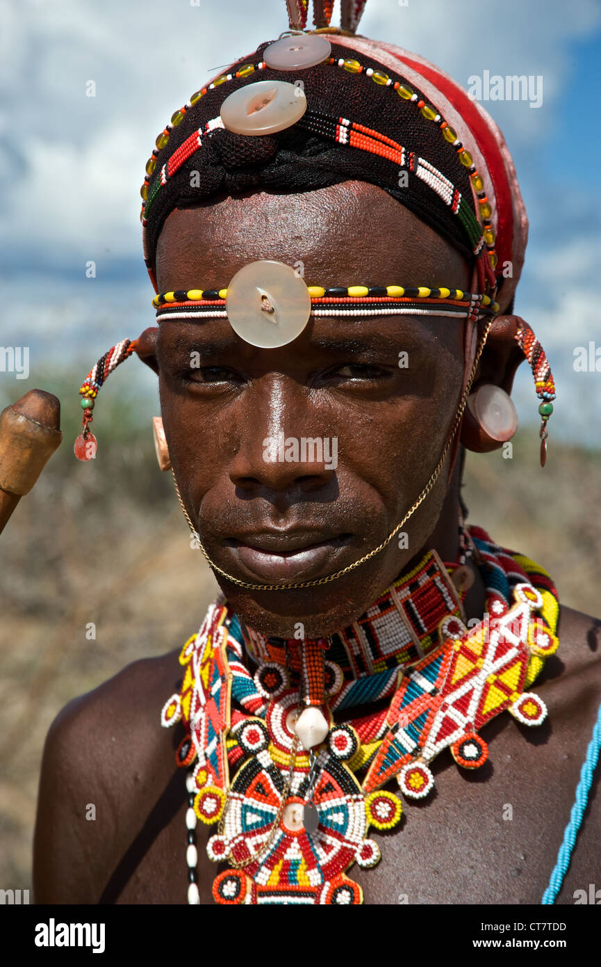 Ritratto di un uomo che il giorno del matrimonio. L'Africa. Foto Stock