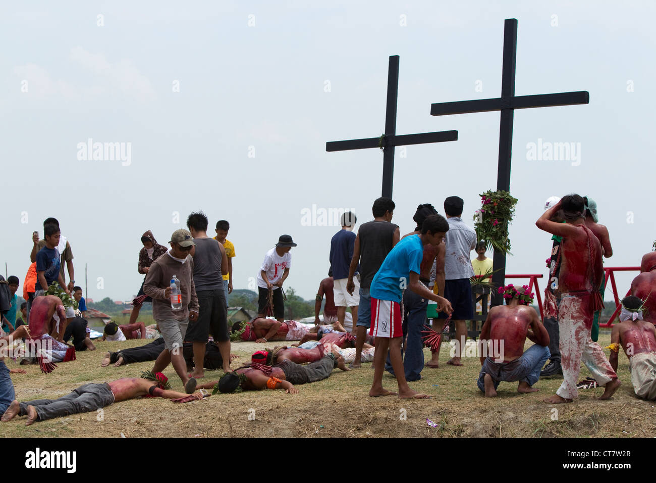 Settimana Santa penitenti San Fernando;Pampanga,Filippine Foto Stock