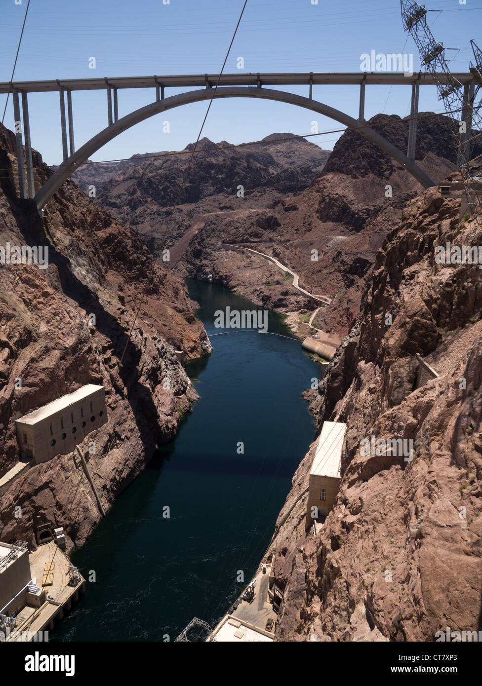 L'iconico Hoover diga sul fiume di Boulder tra Nevada e Arizona Foto Stock