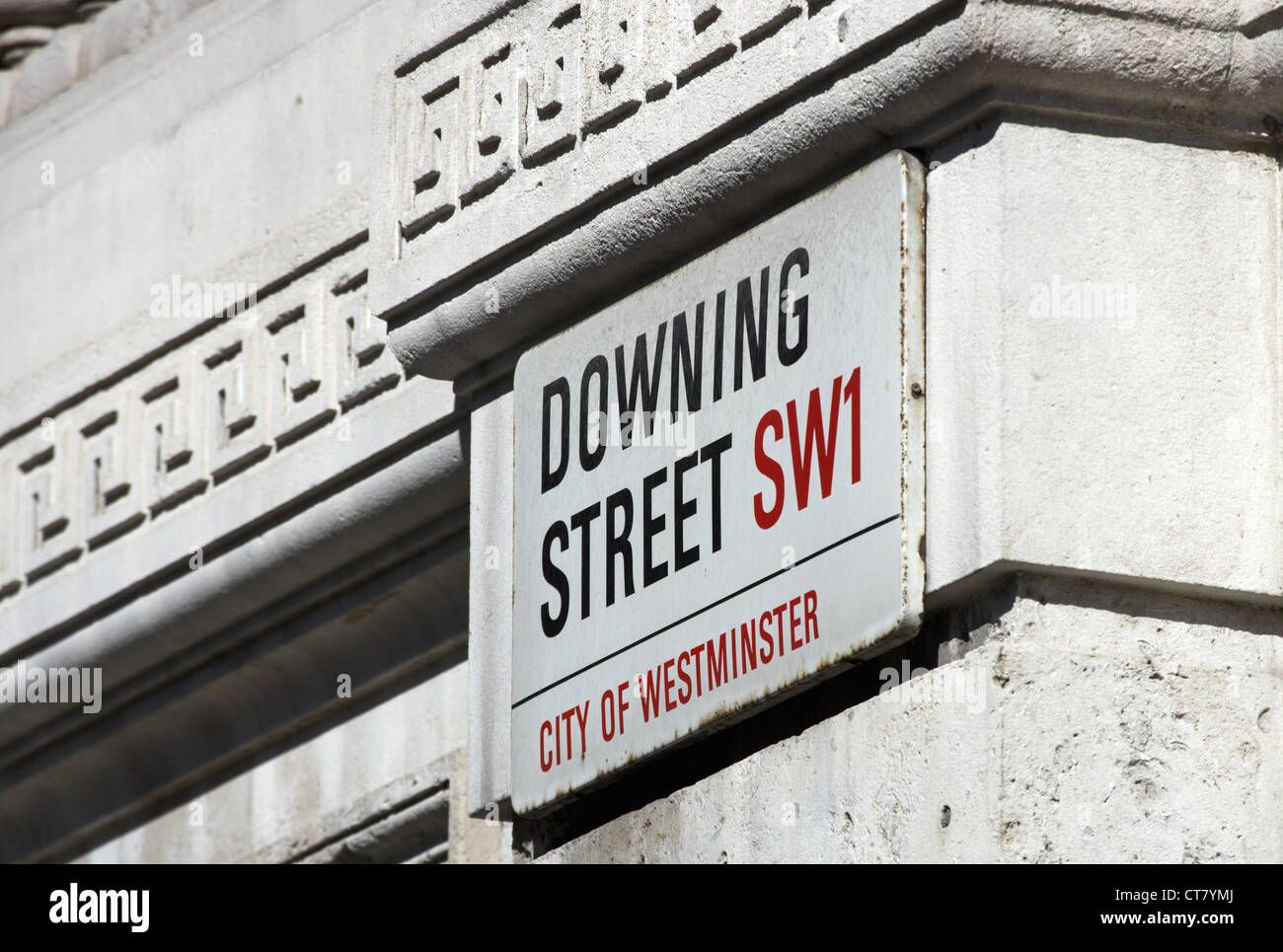 Londra - cartello stradale a Downing Street Foto Stock