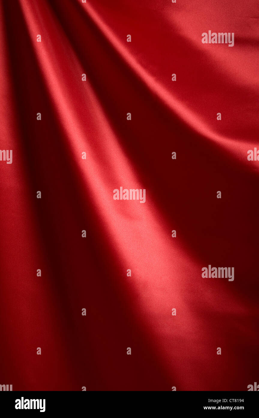 Rosso sfondo di seta Foto Stock