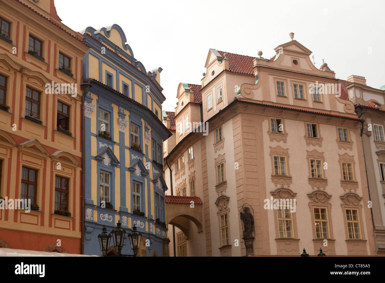 Praga, Repubblica Ceca, città URBAN, turismo, europa, street, Boemia, architettura, case, arte, monumento, decorazione Foto Stock