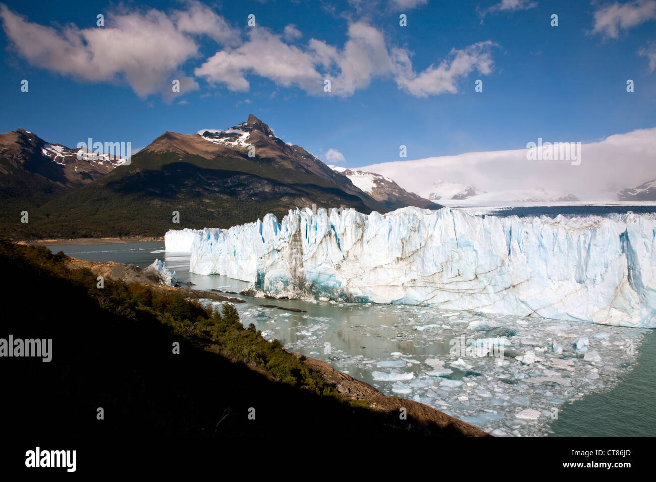 Parete di rottura del Glaciar Perito Moreno Foto Stock