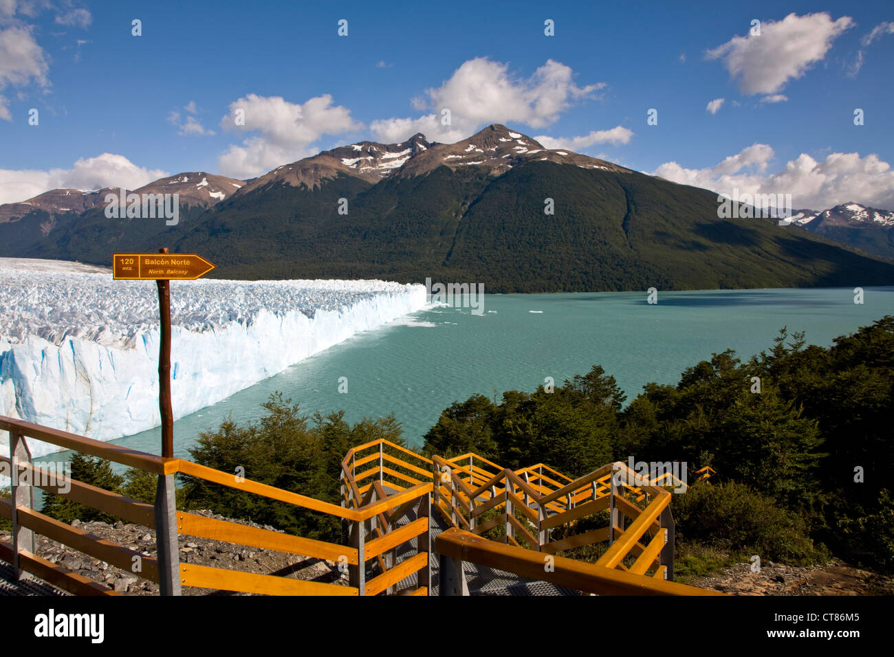 Piattaforma di Osservazione del Glaciar Perito Moreno Foto Stock