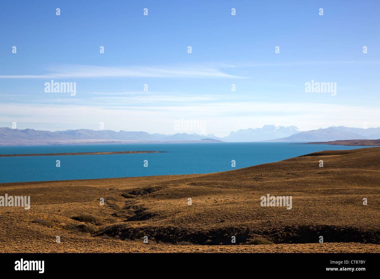Lago Argentino dal punto di vista su Ruta 40 Foto Stock