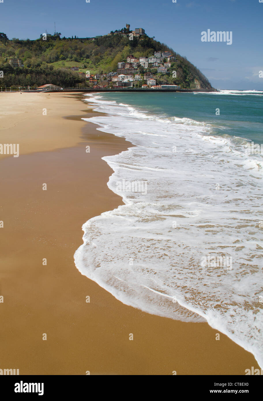 Spiaggia di Ondarreta a San Sebastian. Foto Stock