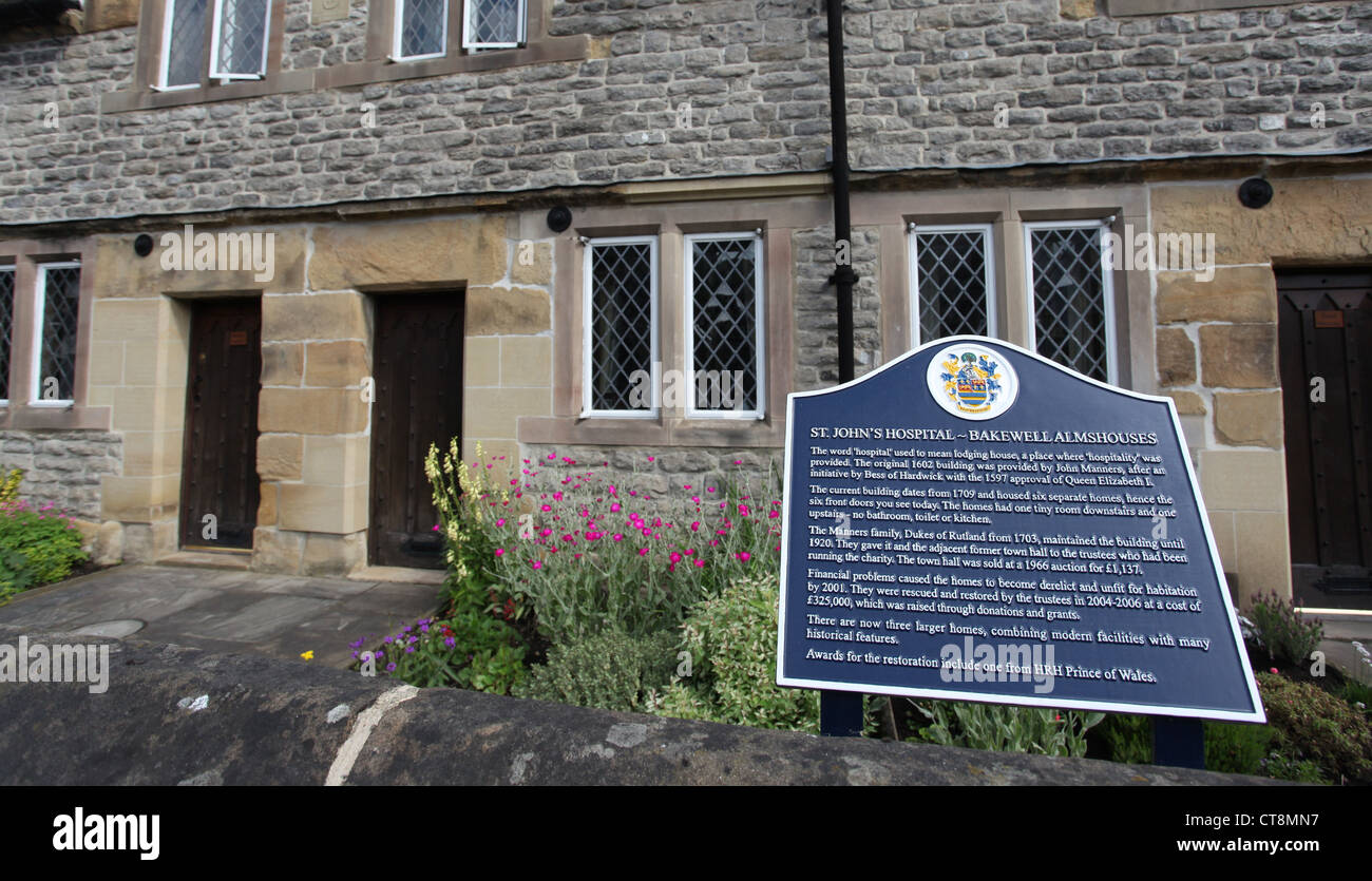 Gli ospizi di carità nel Peak District città di Bakewell Foto Stock