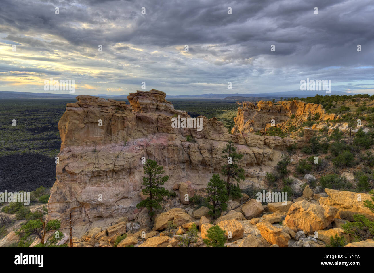Scogliere di arenaria, El Malpais monumento nazionale, Cibola county, Nuovo Messico, Stati Uniti d'America. Foto Stock