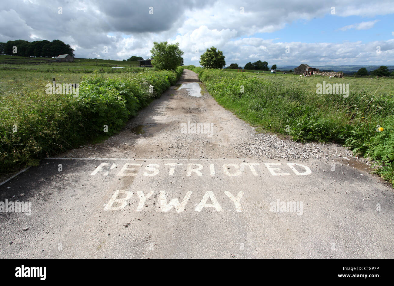 Limitato Byway nel Peak District Foto Stock