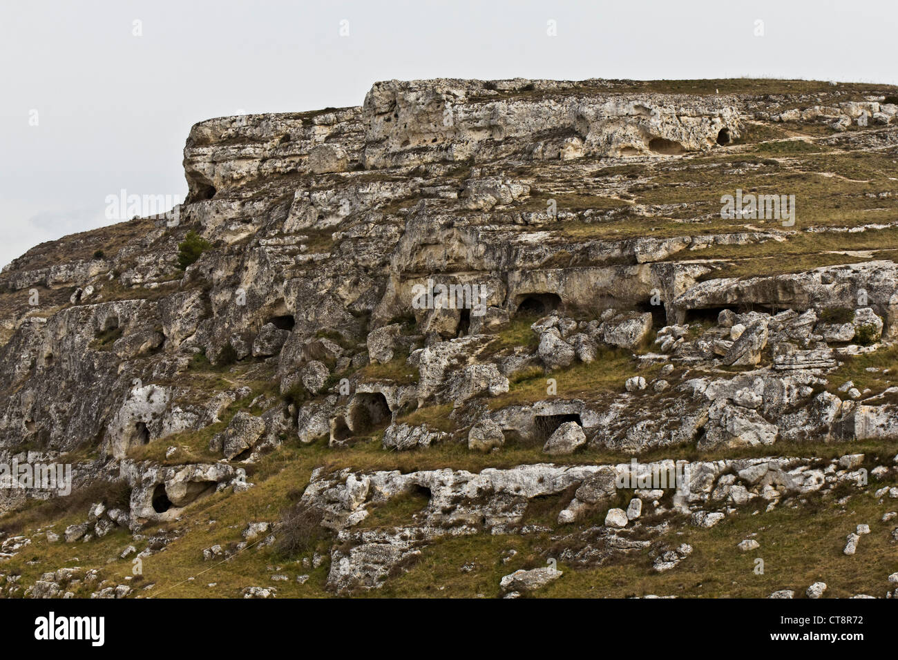 Parco della murgia materana, insediamenti rupestri Sassi di Matera nel Sasso Barisano, Sito Patrimonio Mondiale dell'Unesco, Matera, Italia, e Foto Stock