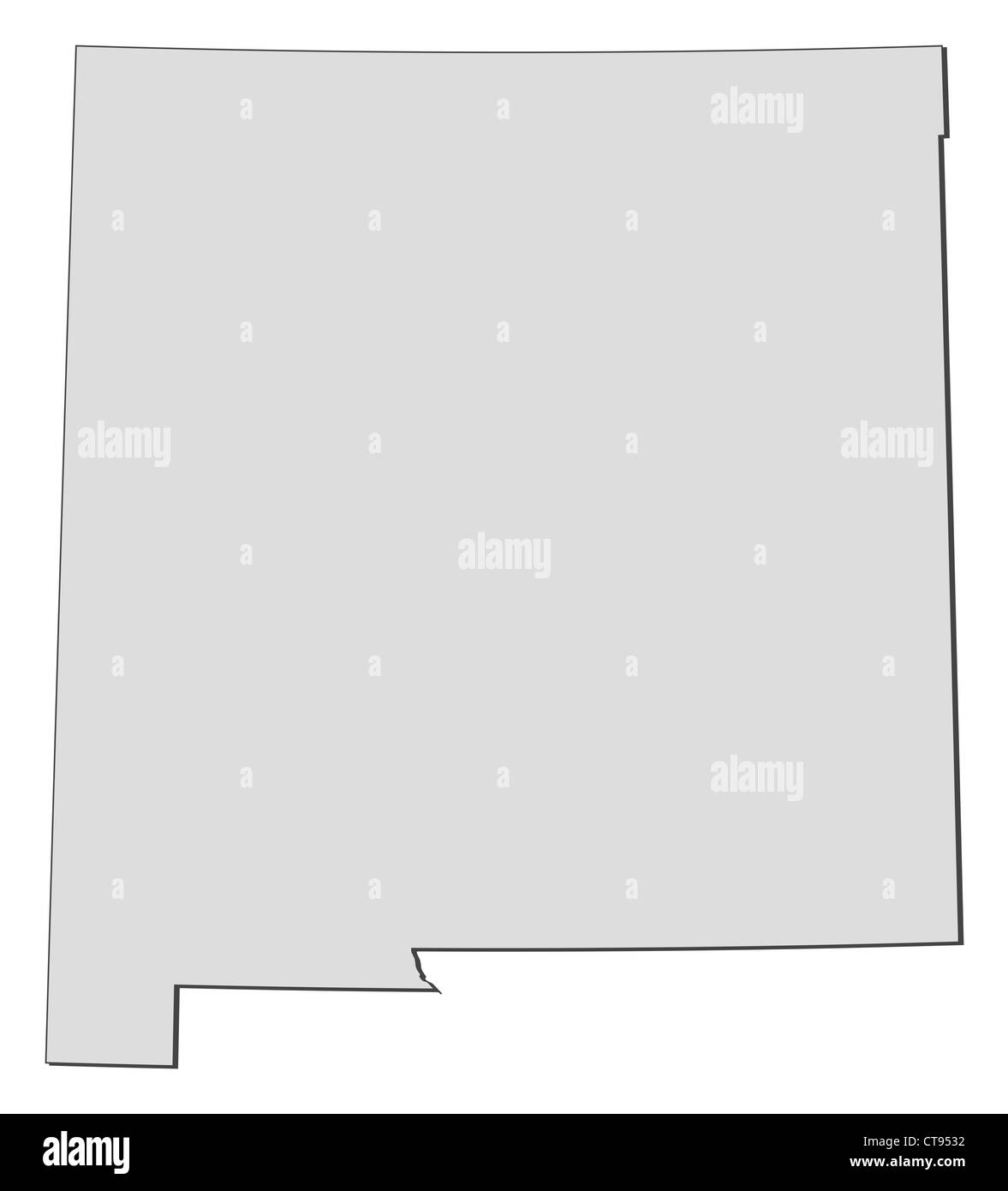 Mappa del New Mexico, uno stato di Stati Uniti. Foto Stock
