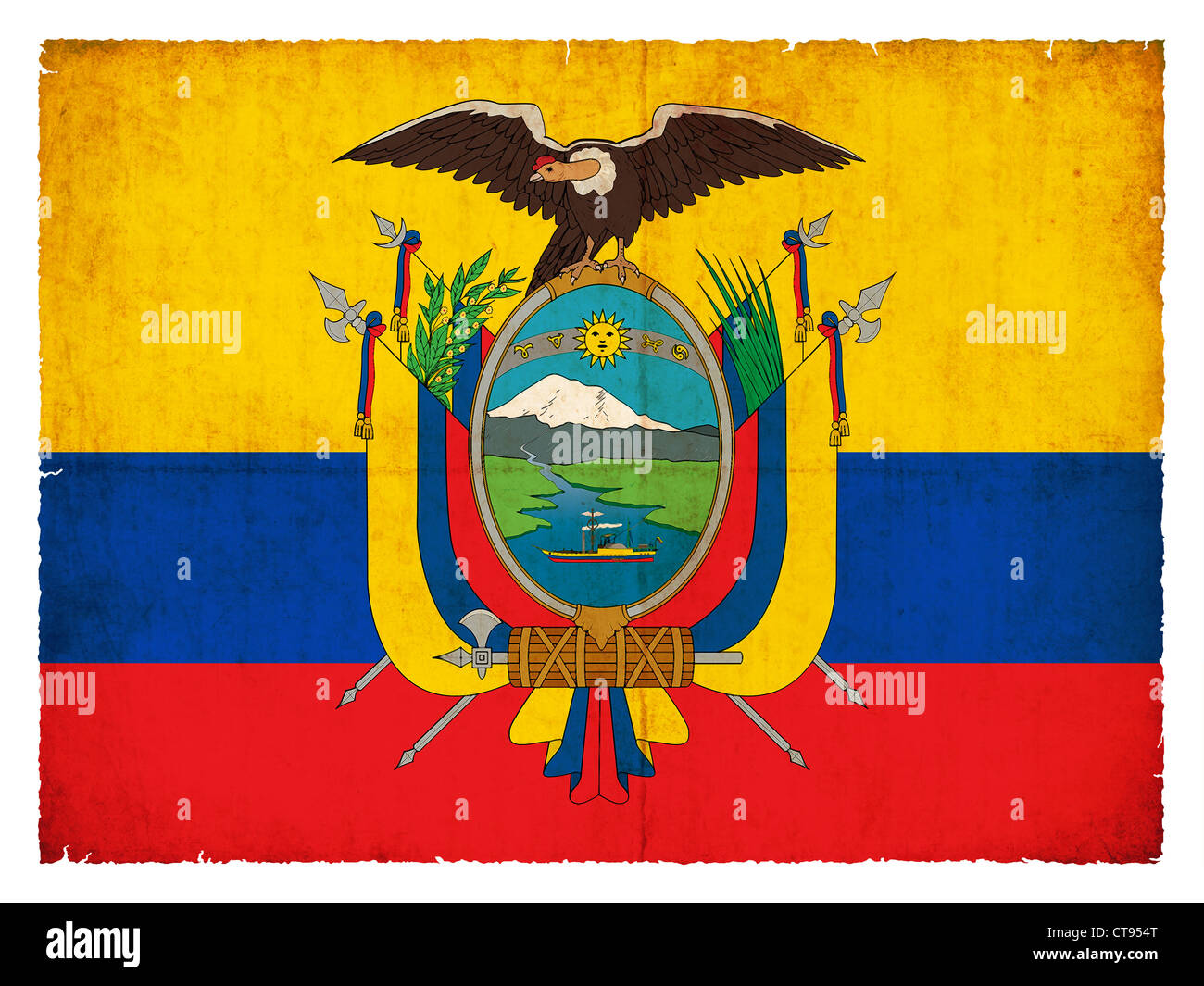 Bandiera nazionale dell Ecuador ha creato in stile grunge Foto Stock