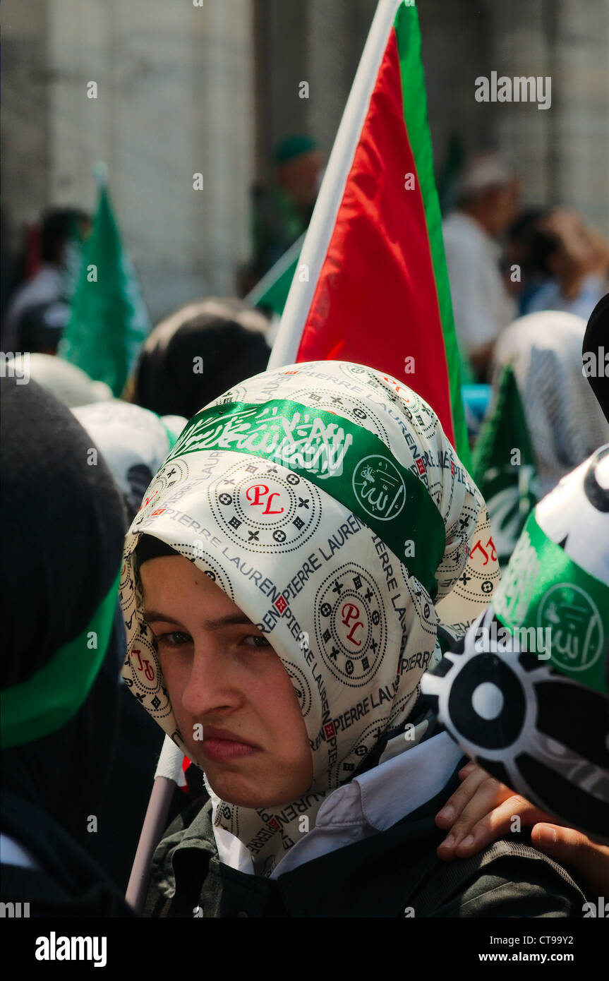 La protesta palestinese a Istanbul, Turchia Foto Stock