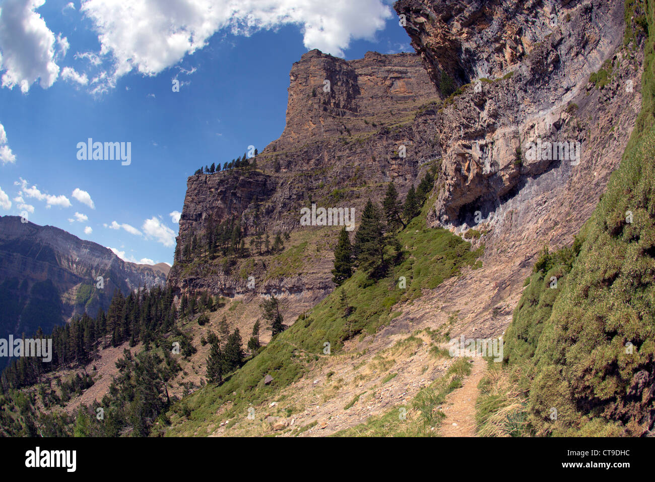 Faja Racon; sentiero; Ordesa National Park; Pirenei; Spagna Foto Stock