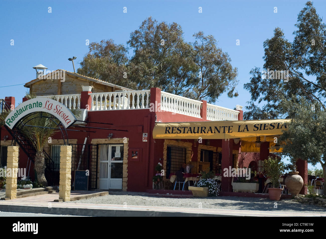 Alta qualità ristorante spagnolo, La Siesta. Bolnuevo, Mazarron, Provenza di Murcia, Spagna. Le foto scattate Aprile 2012. Foto Stock