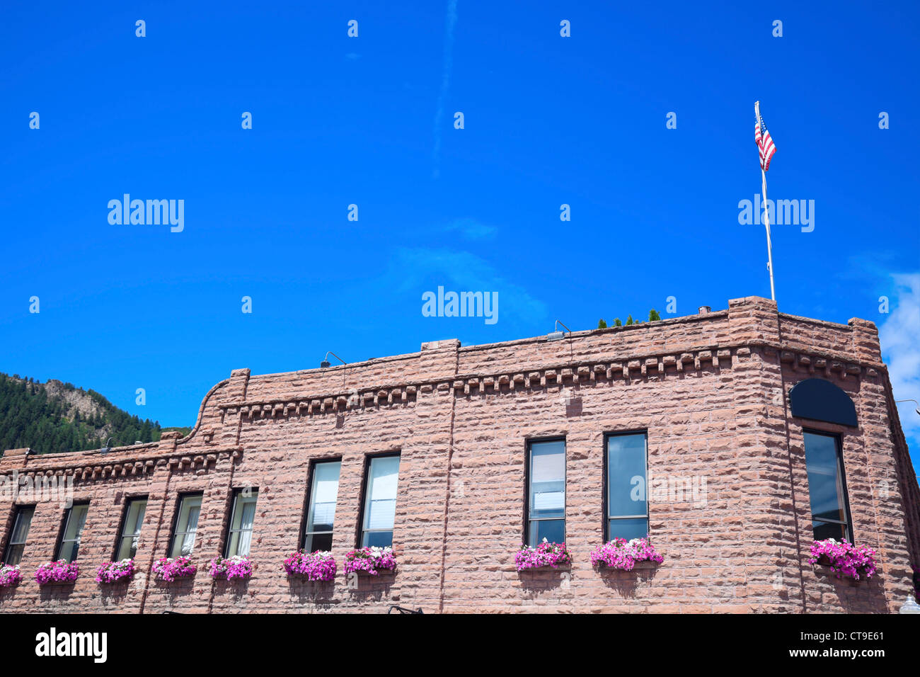 Un edificio storico nel centro di Aspen Foto Stock
