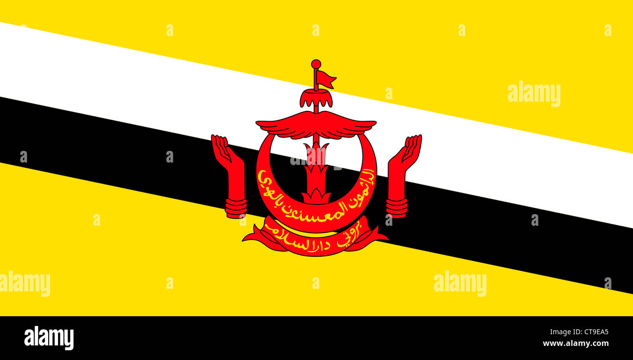 Bandiera dello stato del Brunei. Foto Stock