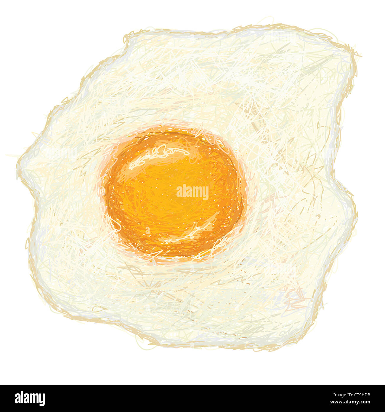 Primo piano illustrazione di un cucinato al momento soleggiato lato fino a uovo fritto. Foto Stock